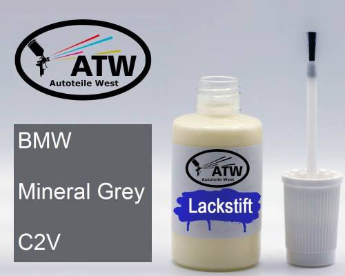 BMW, Mineral Grey, C2V: 20ml Lackstift, von ATW Autoteile West.